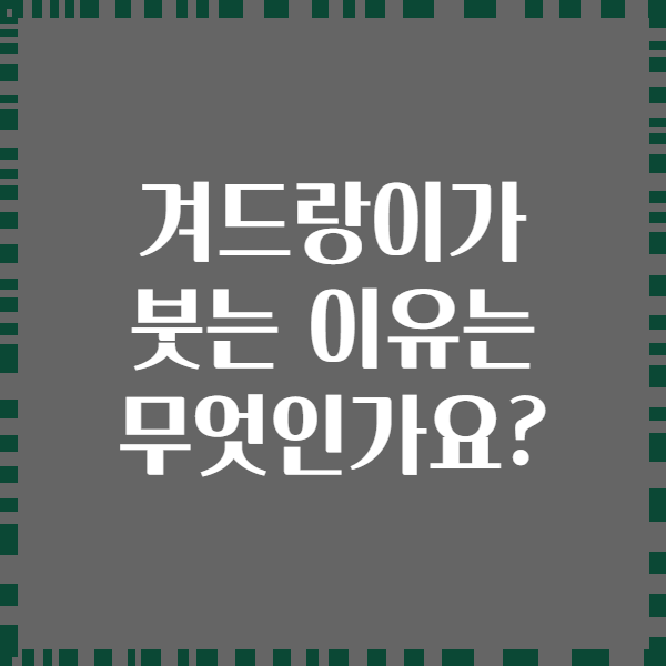 겨드랑이가 붓는 이유는 무엇인가요?