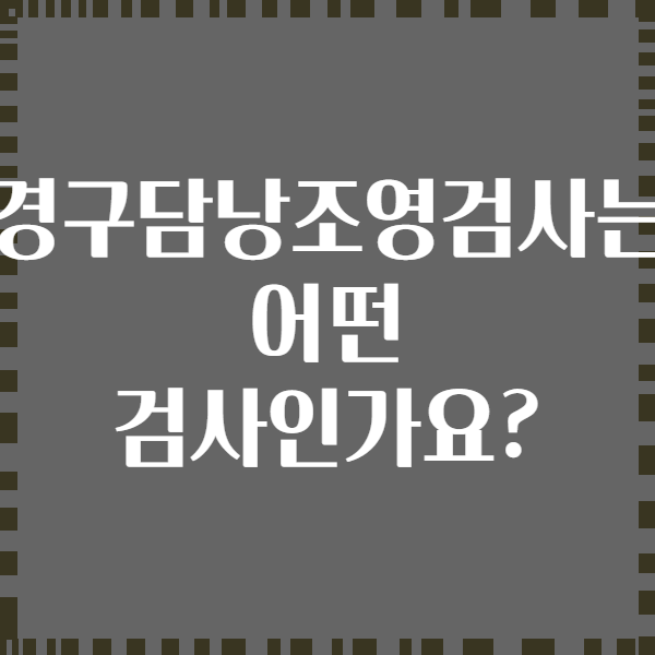 경구담낭조영검사는 어떤 검사인가요?