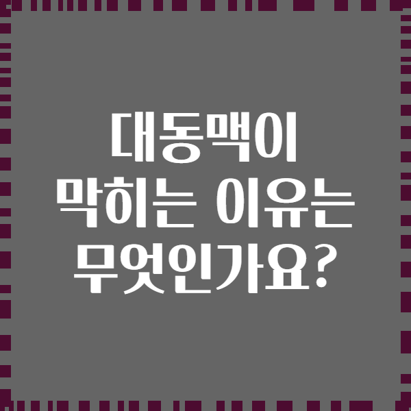 대동맥이 막히는 이유는 무엇인가요?