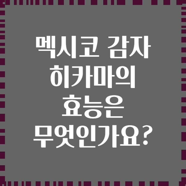 멕시코 감자 히카마의 효능은 무엇인가요?