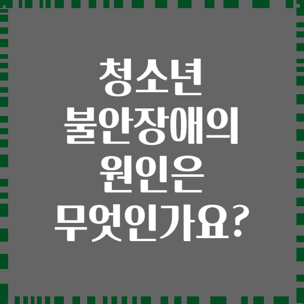 청소년 불안장애의 원인은 무엇인가요?