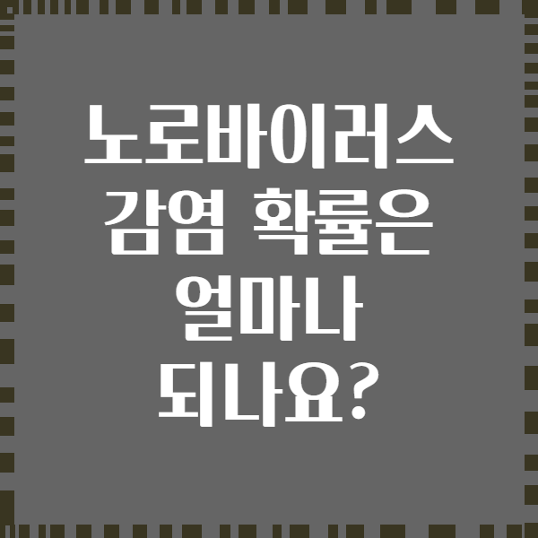노로바이러스 감염 확률은 얼마나 되나요?