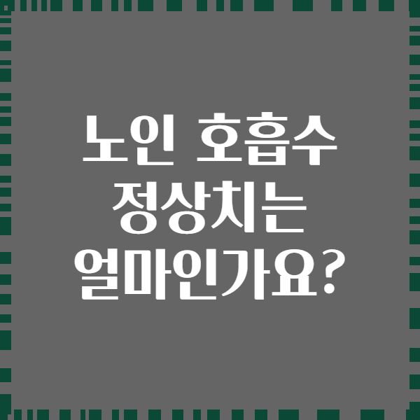 노인 호흡수 정상치는 얼마인가요?