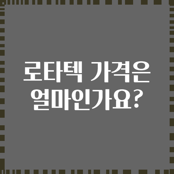 로타텍 가격은 얼마인가요?