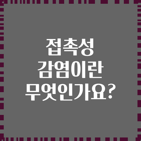 접촉성 감염이란 무엇인가요?