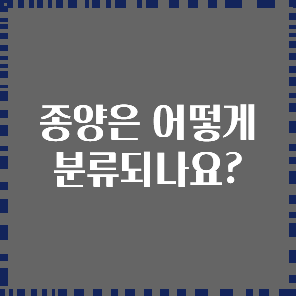 종양은 어떻게 분류되나요?