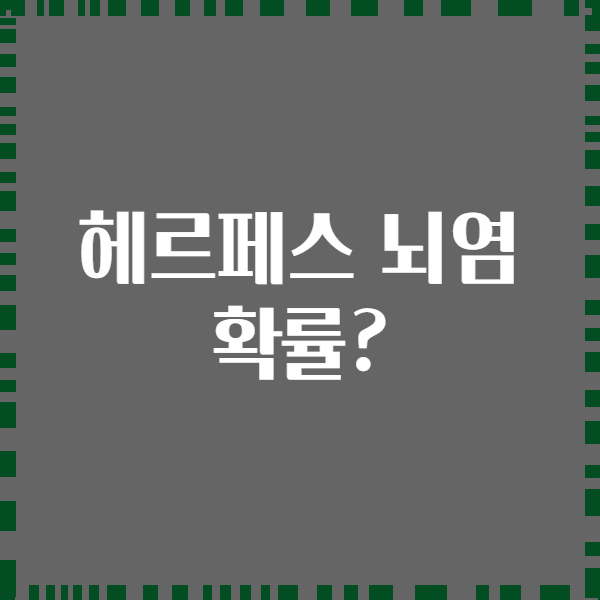 헤르페스 뇌염 확률?