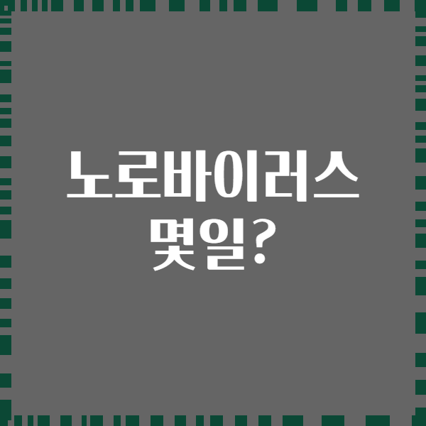 노로바이러스 몇일?