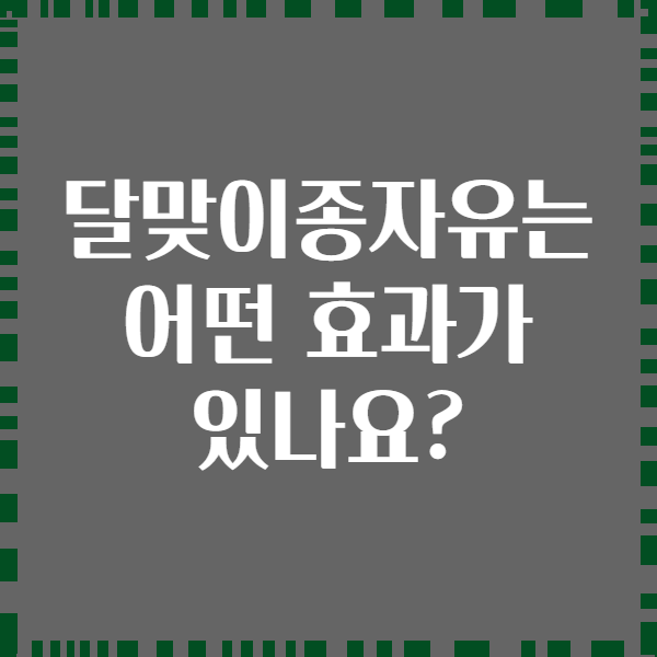 달맞이종자유는 어떤 효과가 있나요?