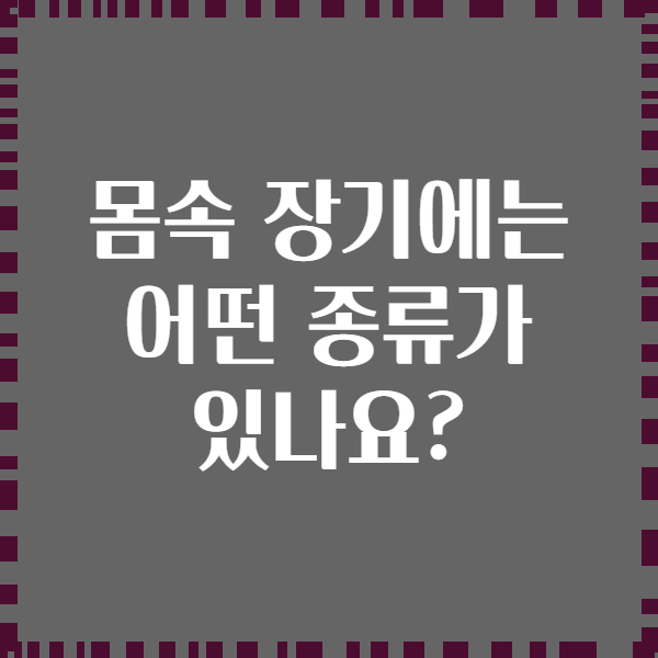 몸속 장기에는 어떤 종류가 있나요?