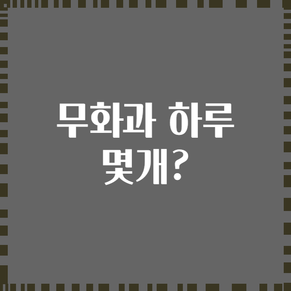 무화과 하루 몇개?