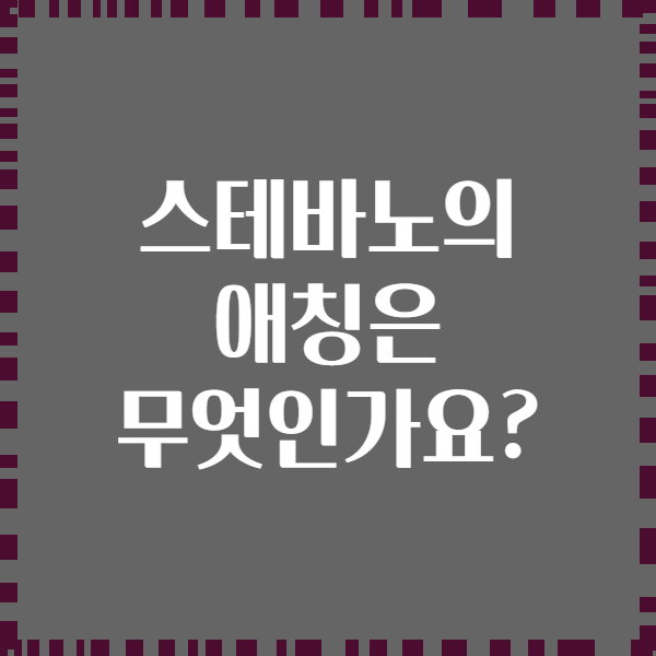 스테바노의 애칭은 무엇인가요?