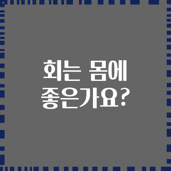 회는 몸에 좋은가요?