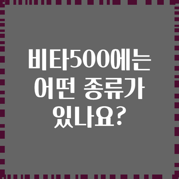 비타500에는 어떤 종류가 있나요?