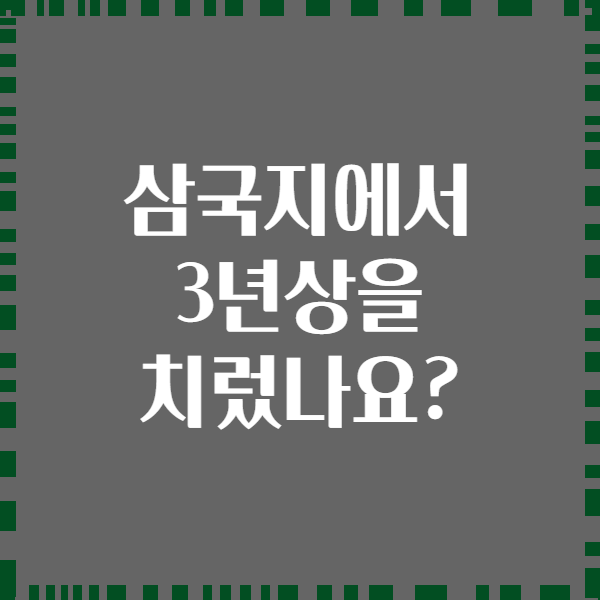 삼국지에서 3년상을 치렀나요?