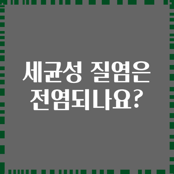 세균성 질염은 전염되나요?