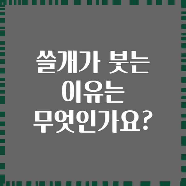 쓸개가 붓는 이유는 무엇인가요?