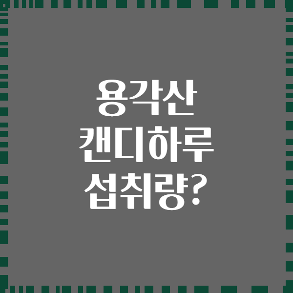용각산 캔디하루 섭취량?