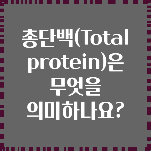 총단백(Total protein)은 무엇을 의미하나요?