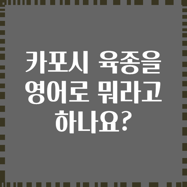 카포시 육종을 영어로 뭐라고 하나요?