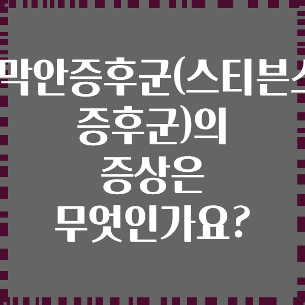피부점막안증후군(스티븐스-존슨 증후군)의 증상은 무엇인가요?