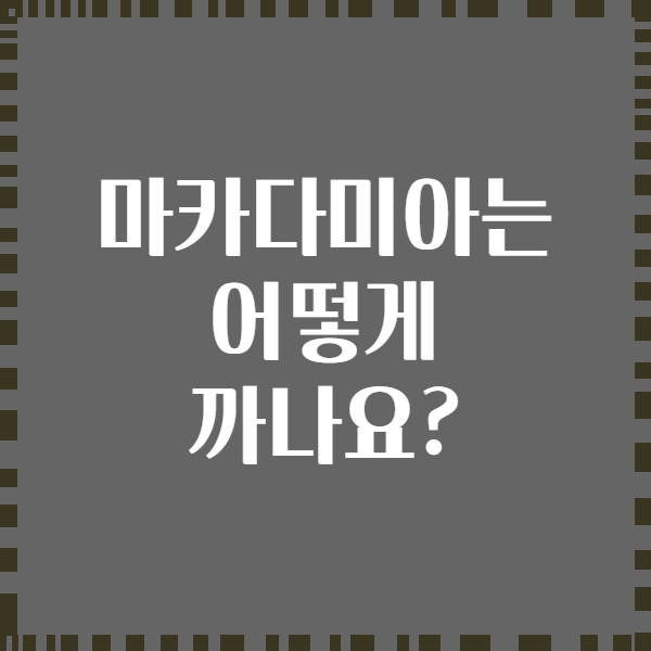 마카다미아는 어떻게 까나요?